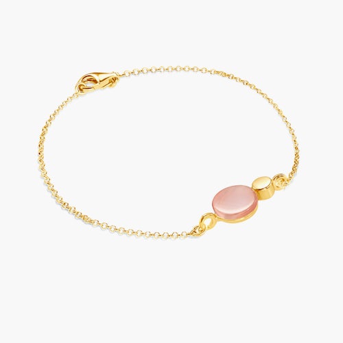 Bransoletka Savicki: srebrna pozłacana, różowe kocie oko